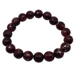 El Coral Fuchsia Jasper Bracelet Faceted beads mm 10 Elastic