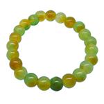 El Coral Green / Yellow Agate Bracelet 8 mm small balls. with elastic