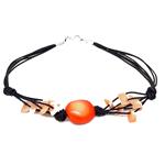 El Coral Bracelet Pink Coral Baroque Ball and Chips with 6 Threads