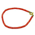 El Coral Bracelet Pink Coral Regular Tubes and Golden Clasp