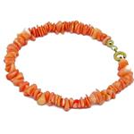 El Coral Bracelet Pink Coral Chips and Golden Clasp