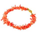 El Coral Bracciale in Corallo Rosa lavorazione Rametti forati chiusura Dorata