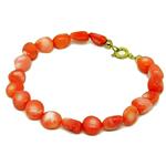 El Coral Bracelet Pink Coral Baroque Balls and Golden Clasp