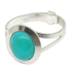 Coralli di Sardegna Turquoise Silver ring with smooth cabochon edge 8x10 mm Adjustable