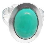 Coralli di Sardegna Turquoise ring silver cabochon oval 10x14mm Adjustable