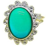 Coralli di Sardegna Turquoise Filigree Ring Silver Cabochon waves 12x16 mm