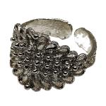 Coralli di Sardegna Burnished Silver Filigree Ring with Leaf Design Adjustable 4 gr