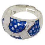 Coralli di Sardegna Ring Silver Mother of Pearl Enamel Blue White Spotted Adjustable