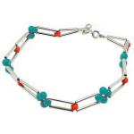 turquoise bracelet and coral 