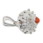 ciondolo corallo e argento