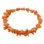 El Coral Bracelet Pink Coral Chips, Golden Balls and Spring