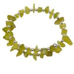 El Coral Bracciale Giada Koreana Chips 6/8mm. Pallini Argentati e Molla in Acciaio
