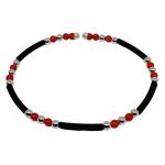 Coralli di Sardegna Bracelet Red Coral 2 Balls with Rubber and Steel Spring