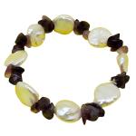 El Coral Bracciale Perle Flat Barocco 12mm. Ametista Chips 7mm. Elastico Lunghezza 18cm. Peso 15gr.