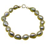 El Coral Bracelet Grey Round Baroque Pearls 7x9mm with Clasp