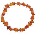 Coralli di Sardegna Amber Chips Bracelet 4/6 mm Golden Balls Elastic