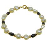 El Coral Bracciale Perle 7/8mm. Ematite Ovali 4x6mm. con Pallini e Chiusura Dorati Lunghezza 19cm. Peso 8,5gr. 