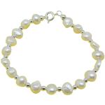 El Coral Bracelet White Pearls and Silvered Balls 