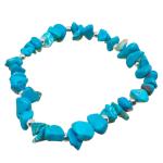 pulsera elástica pasta de turquesa + bolas plateadas