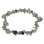 El Coral Bracciale Fluorite Chips 6/8mm. Pallini Argentati Elastico