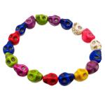 El Coral Bracciale Teschi Magnesite Multicolore 10x7 mm elastico