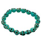 El Coral Turquoise Skull Bracelet 10x7 mm elastic