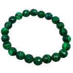 El Coral Bracciale Malachite Pallini Sfaccettati mm 8 Elastico