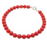 El Coral Bracciale Corallo Rosso 6,5mm. Chiusura Argentata Lunghezza 19cm. Peso 10gr.