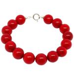 El Coral Bracciale Corallo Rosso Pallini da 11,5mm. Chiusura Argentata Lunghezza 19cm.