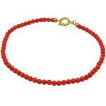 El Coral Bracelet Red Coral Balls 3 mm and Golden Clasp
