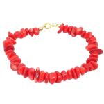 El Coral Pulsera Coral Rojo Chips 8 mm y Cierre Dorado