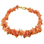 Coralli di Sardegna Bracelet Sardinian Light Orange Coral Chips 6mm with Golden Clasp