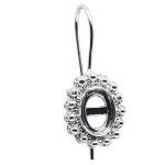 Coralli di Sardegna Sardinian Filigree Earring Base Silver Balls Bezel 6x8mm Safe Hook