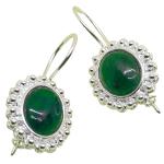 Coralli di Sardegna Green Jade Earrings 8x10mm Sardinian Filigree Silver Balls