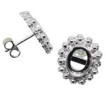 Coralli di Sardegna Sardinian Filigree Earrings Base Silver Balls Bezel 6x8mm Pressure