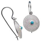 Coralli di Sardegna Turquoise Earrings 3mm Sardinian Filigree Silver Corbula 18mm