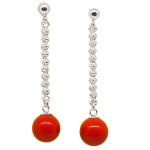 Coralli di Sardegna Red Coral Stud Earrings 9mm Silver Filigree Pressure