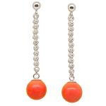 Coralli di Sardegna Pink Coral Stud Earrings 9mm Silver Filigree Pressure