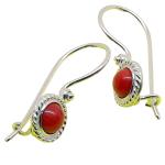 Coralli di Sardegna 5mm Red Coral Earrings Silver Filigree Safe Hook