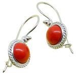 Coralli di Sardegna 8mm Red Coral Earrings Silver Filigree Safe Hook