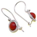 Coralli di Sardegna 6mm Red Coral Earrings Silver Filigree 1 Round Safe Hook