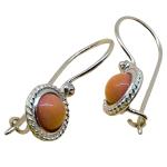 Coralli di Sardegna Orecchini Corallo Rosa 6mm Filigrana Argento Gancio Sicura