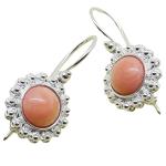 Coralli di Sardegna Pink Coral Earrings 8mm Filigree Silver Hooks with Safe Hook