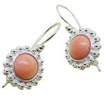 Coralli di Sardegna Pendientes Coral Rosa Filigrana de Plata 8 mm con gancho seguro