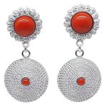 Coralli di Sardegna Orecchini Corallo Rosso 3-8mm Filigrana Sarda Argento Corbula Pallini Pressione