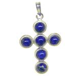 El Coral Ciondolo Lapislazuli 5mm. Croce in Argento