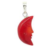 El Coral Colgante Coral Rojo en Forma de Luna 17 mm