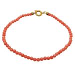 El Coral Bracelet Pink Coral Balls 3 mm and Golden Clasp