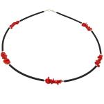 El Coral Necklace Red Coral Chips x 5 motifs and Rubber