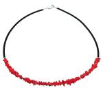 El Coral Necklace Red Coral Chips and Rubber